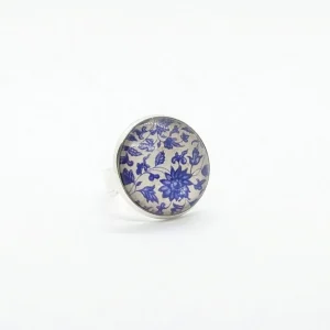 Anillo cabujón flores