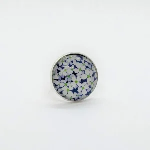 Anillo cabujón flores