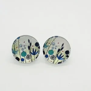Pendientes cabujón botón
