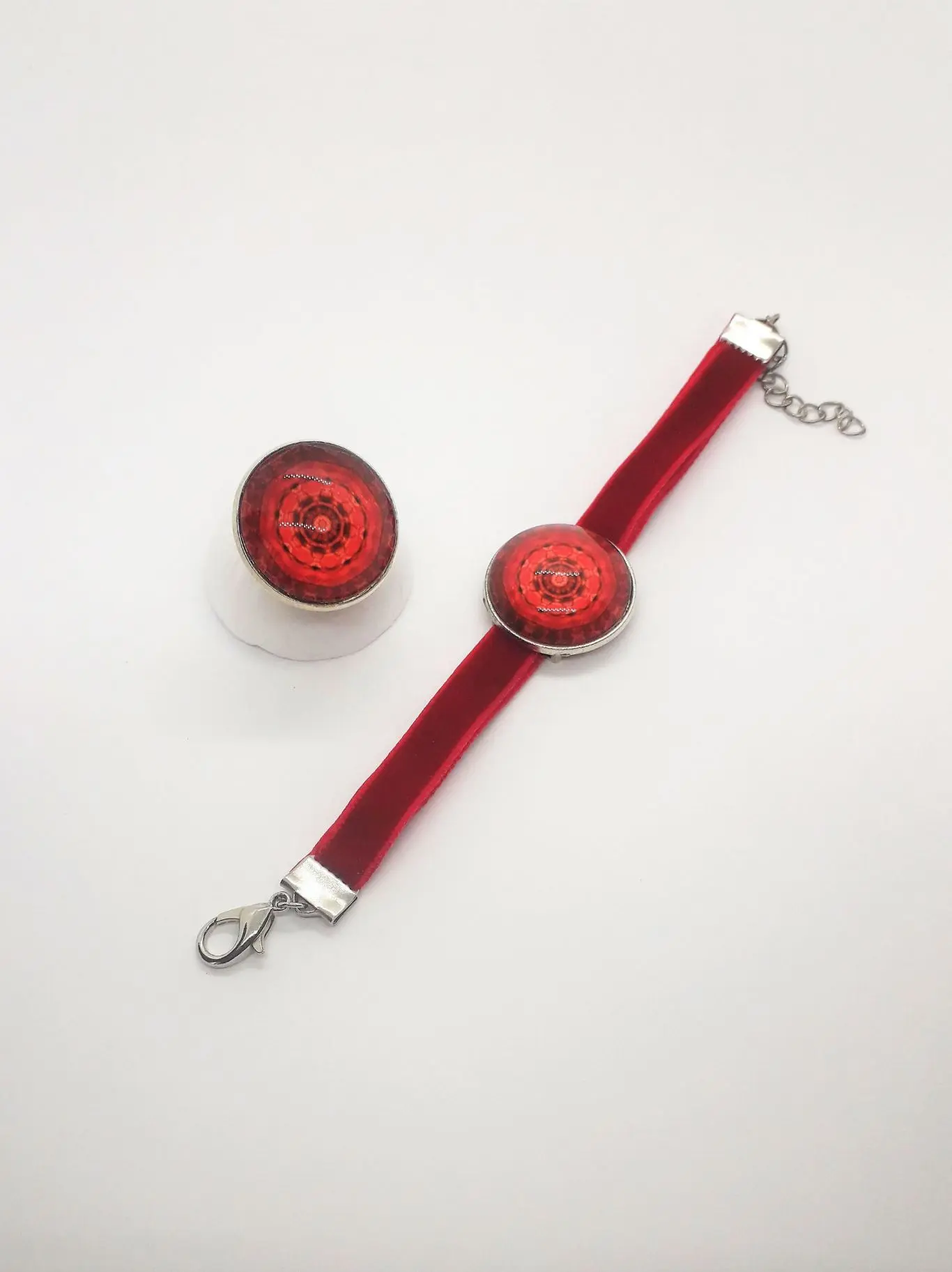 Pulsera cabujón roja - Imagen 3