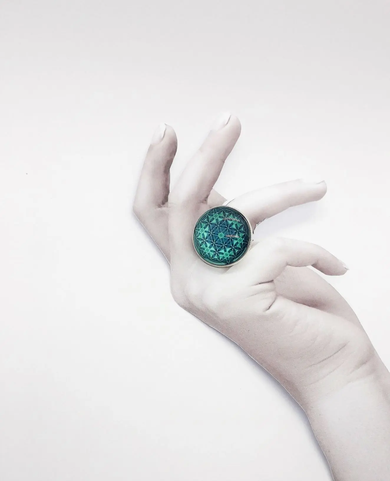 Anillo cabujón turquesa - Imagen 2
