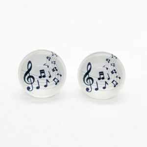 Pendientes cabujón botón