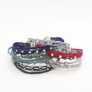 Pulsera cordón fino y abalorios